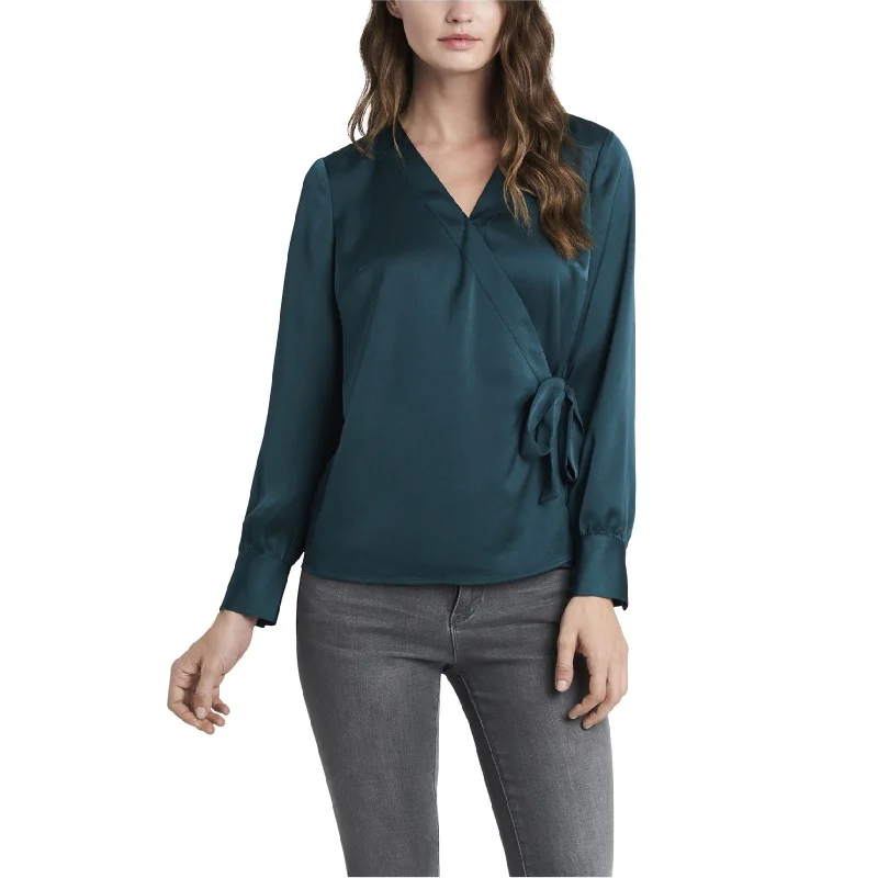 Vince Camuto Womens Solid Wrap Blouse Sporty Women's Athleisure 