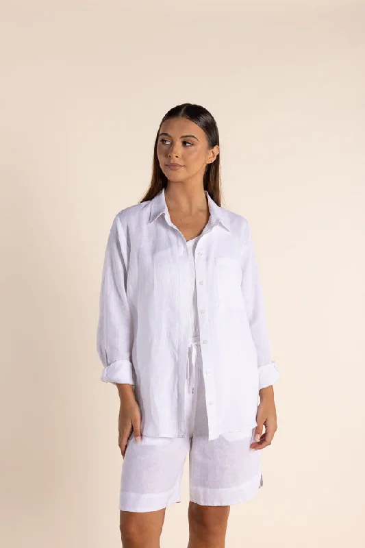 Linen Shirt - White Refined Women's Velvet