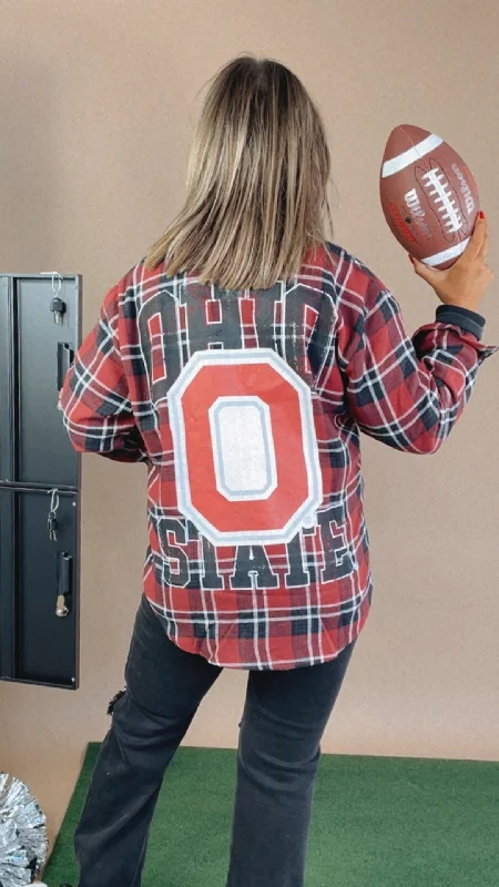 Ohio Oversized Plaid Top Stylish Women's Neon