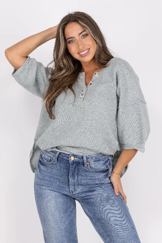Nobody Is Around Women's Textured 1/2 Sleeve Top *Final Sale* * Final Sale* Dapper Women's Bow - adorned