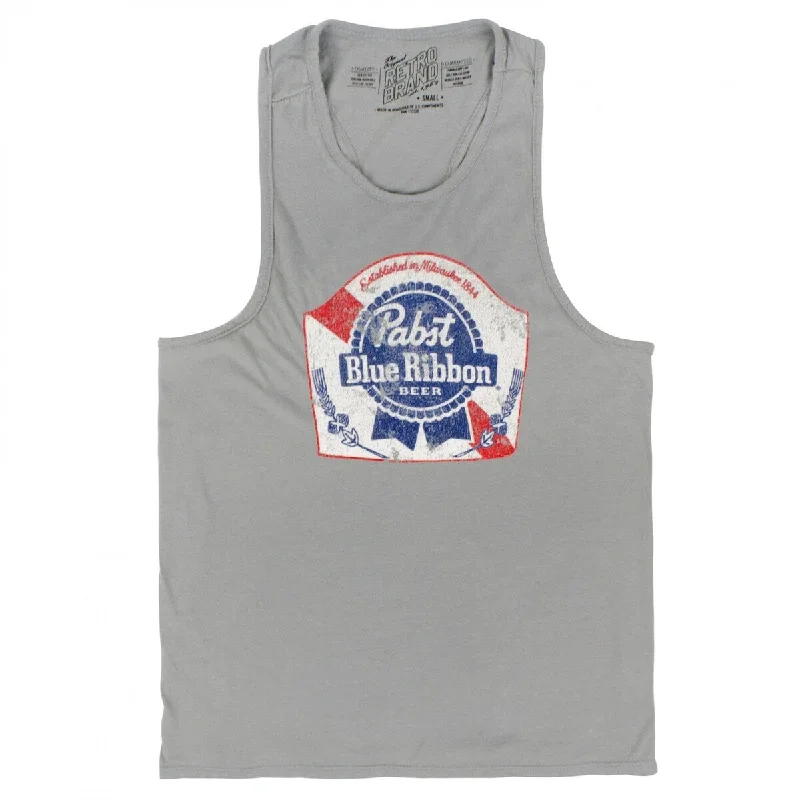 Pabst Blue Ribbon Womens Dark Grey Colorway Tank Top Vacation