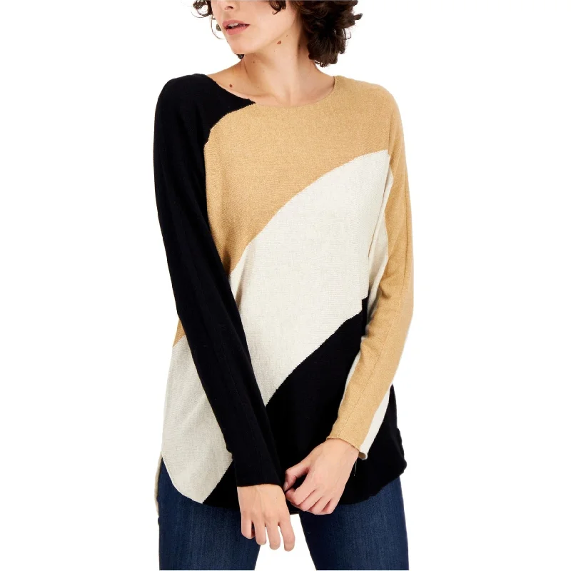 I-N-C Womens Colorblocked Shirttail Pullover Sweater, Beige, Large Monochromatic All - in - one I-N-C Womens Colorblocked Shirttail Pullover Sweater, Beige, Large Monochromatic All - in - one