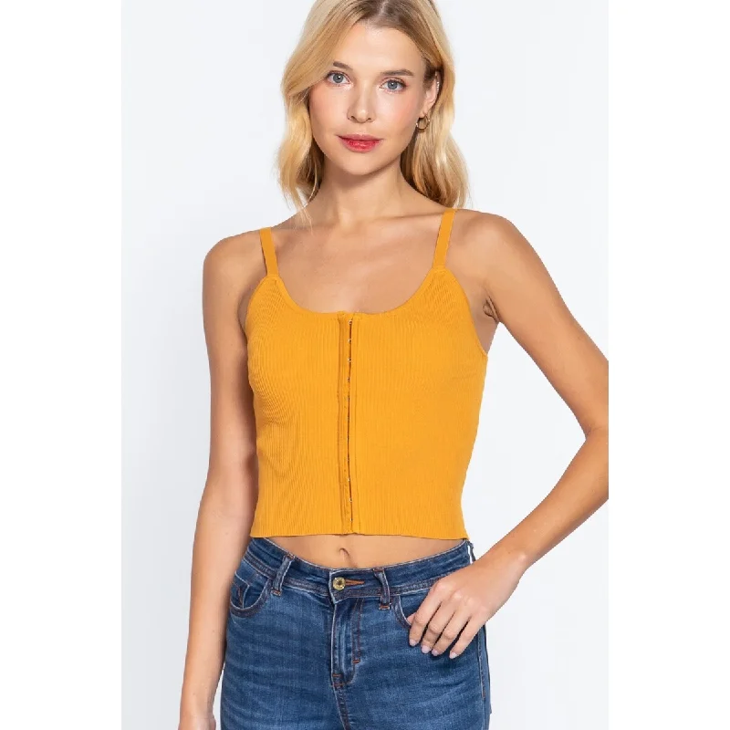 Front Closure With Hooks Sweater Cami Top Youthful Women's Pop