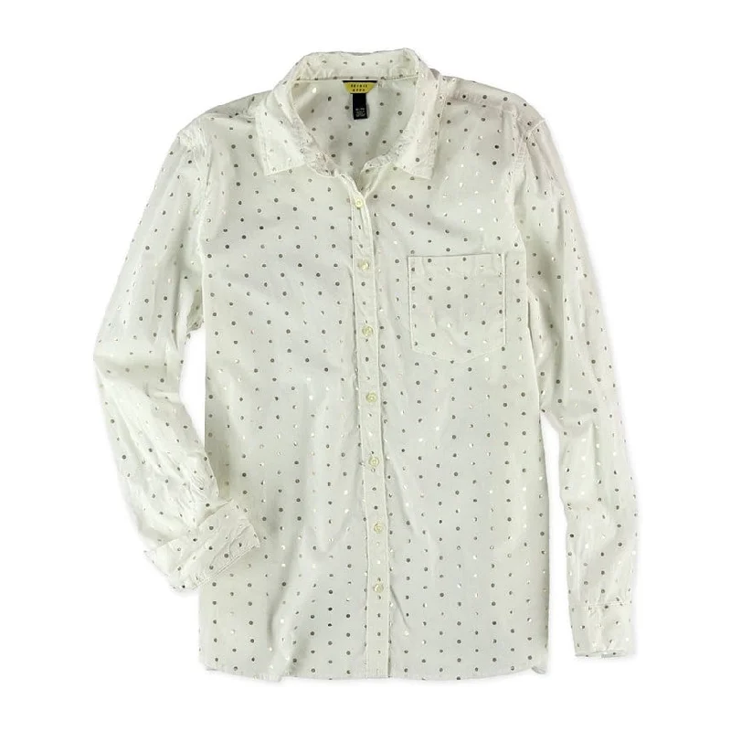Aeropostale Womens Gold Dot Button Up Shirt, Off-White, Small Dynamic Women's High - energy Aeropostale Womens Gold Dot Button Up Shirt, Off-White, Small Dynamic Women's High - energy