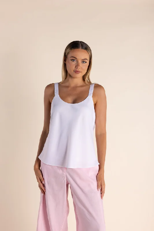 Satin Cami - White European