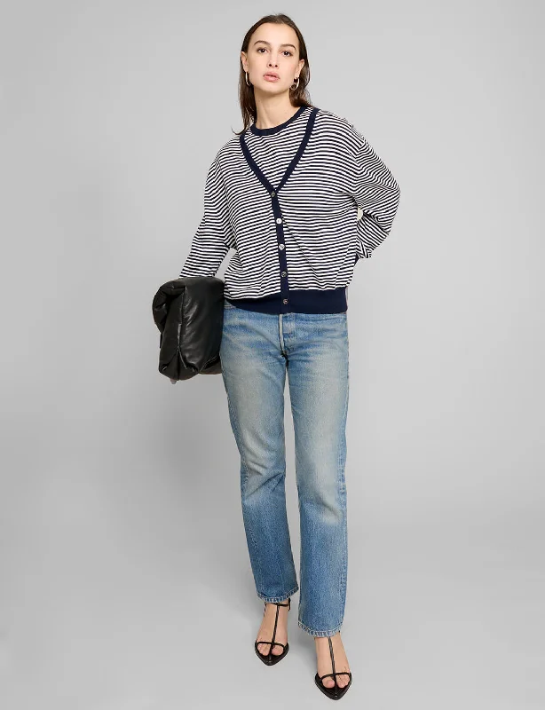 Stripe Cardigan Two-Piece Set Stylish Women's Tropical 