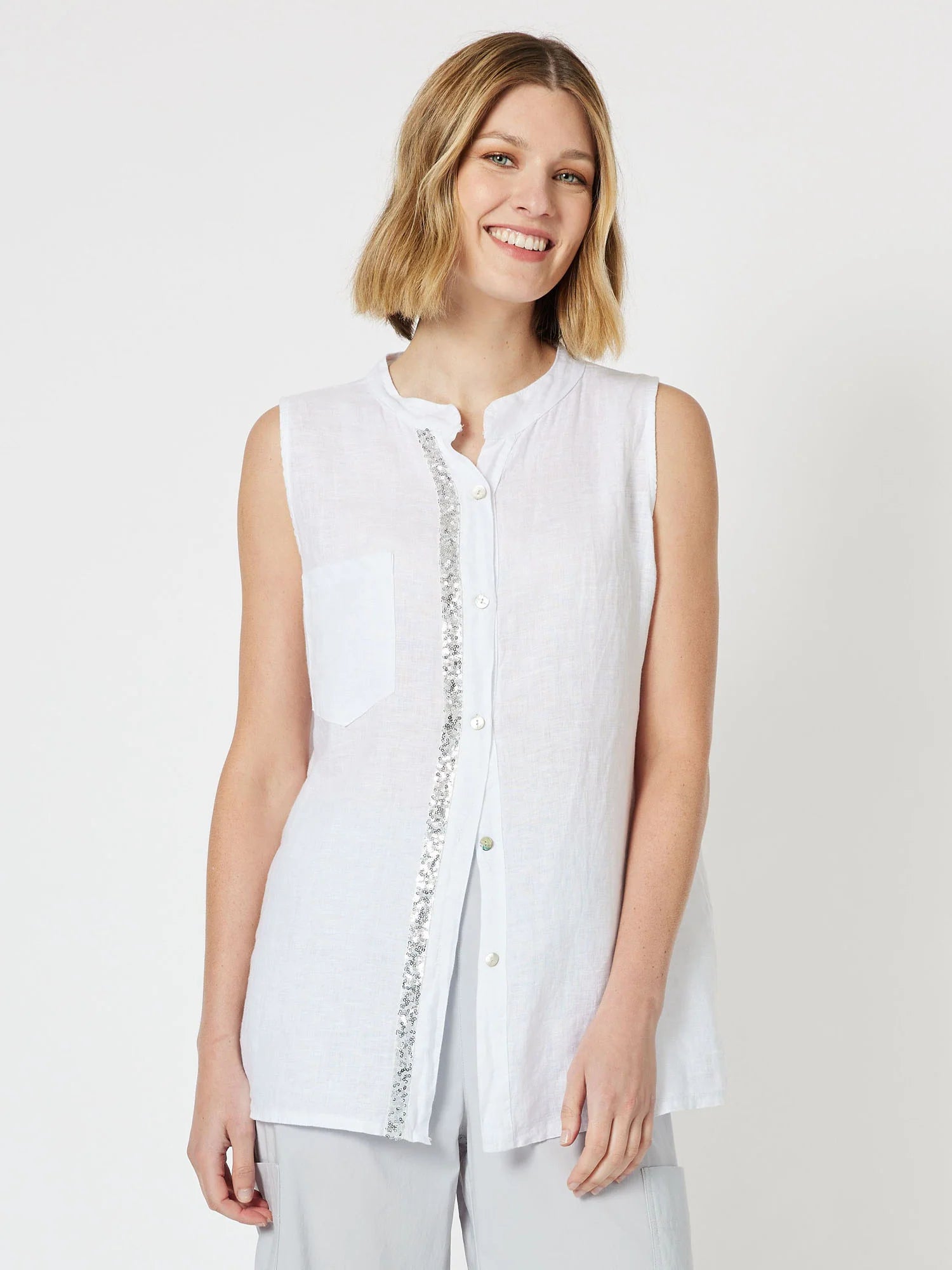 Colosseum Linen Sleeveless Top - White Rugged Women's Outdoor 