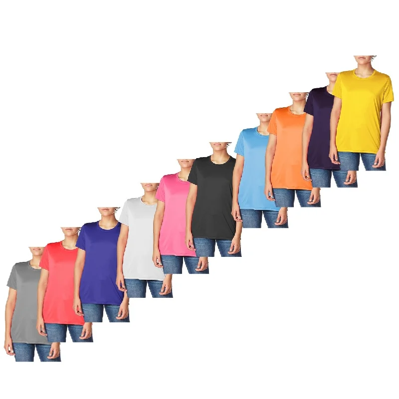 Womens SlimFit Short Sleeve TShirts 6Pack Plus Size Cool Activewear Tees Edgy Women's Punk
