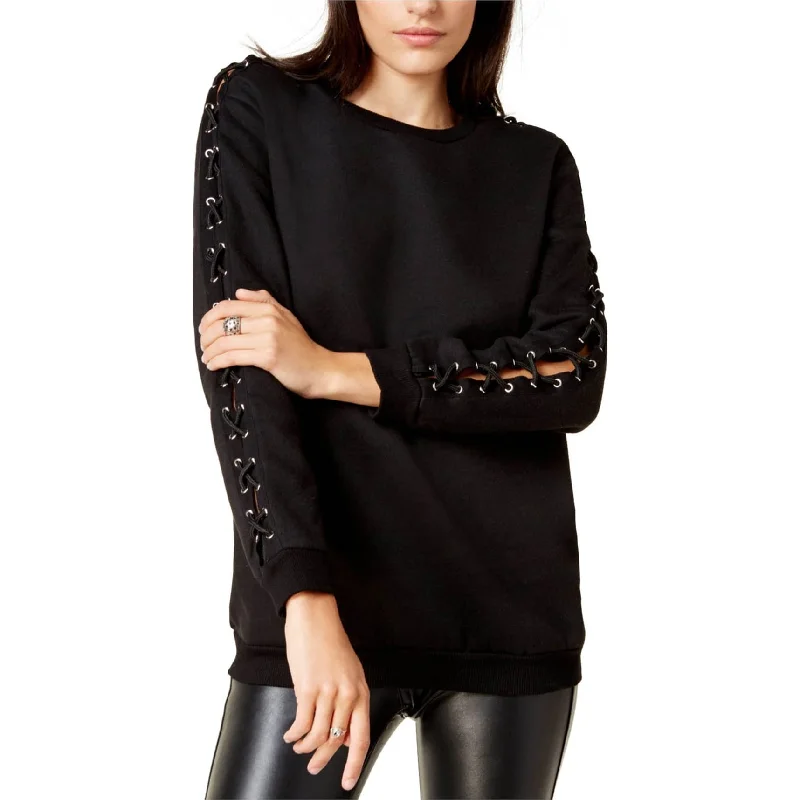 Glam Womens Laced-Sleeve Pullover Sweater, Black, X-Small Monochromatic All - in - one Glam Womens Laced-Sleeve Pullover Sweater, Black, X-Small Monochromatic All - in - one
