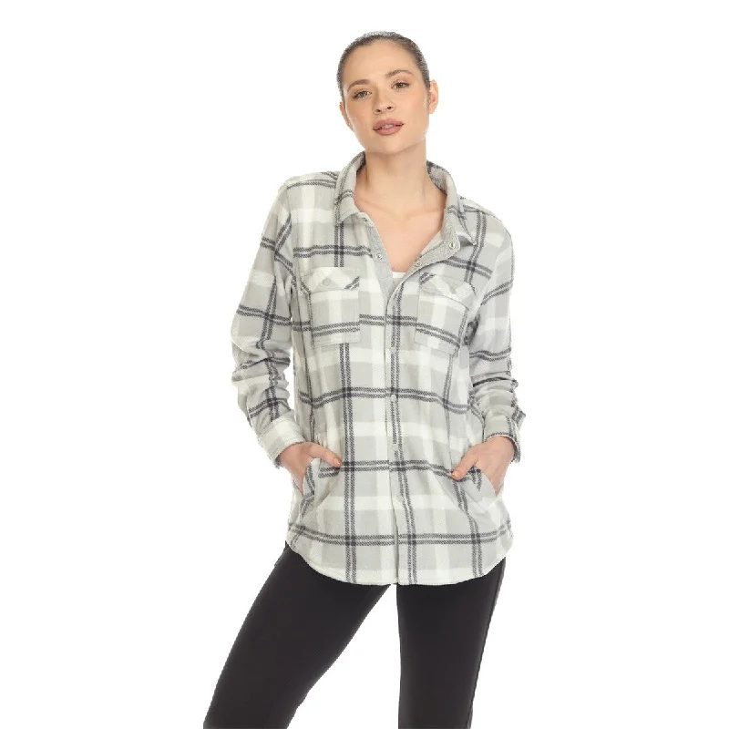 White Mark Womens Fleece Plaid ButtonDown Shirt Casual AllSeason 100percent Polyester Bohemian Women's Free White Mark Womens Fleece Plaid ButtonDown Shirt Casual AllSeason 100percent Polyester Bohemian Women's Free