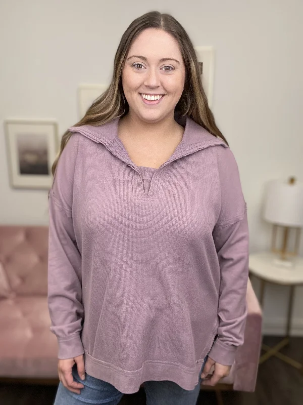 Nurture Your Soul Women's Waffle Knit Long Sleeve Top Elegant Women's 