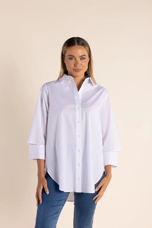 White Shirt w/Cuff Detail Sustainable Organic