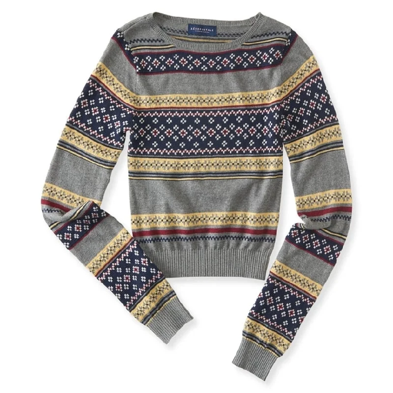 Aeropostale Womens Knit Patterned Pullover Sweater Hip Women's Retro