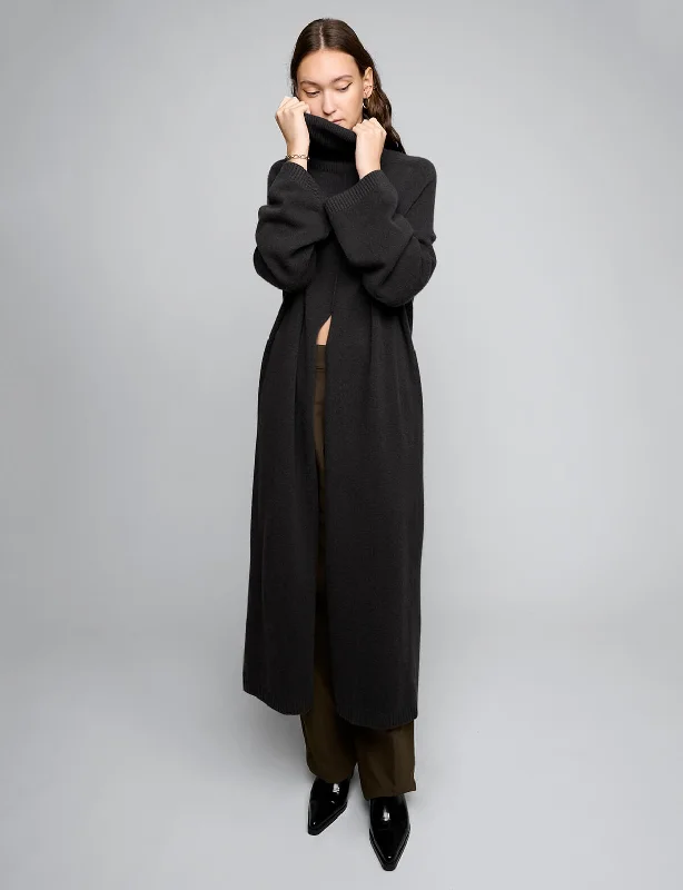 Split Long Turtleneck Sweater-BESTSELLER Cozy Women's Sherpa - lined