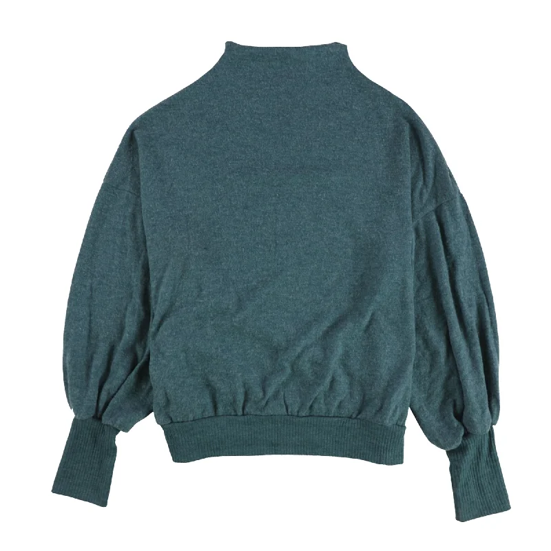 Project Social T Womens Raw Edge Mock Neck Pullover Sweater, Blue, Small Refined Women's Classic 