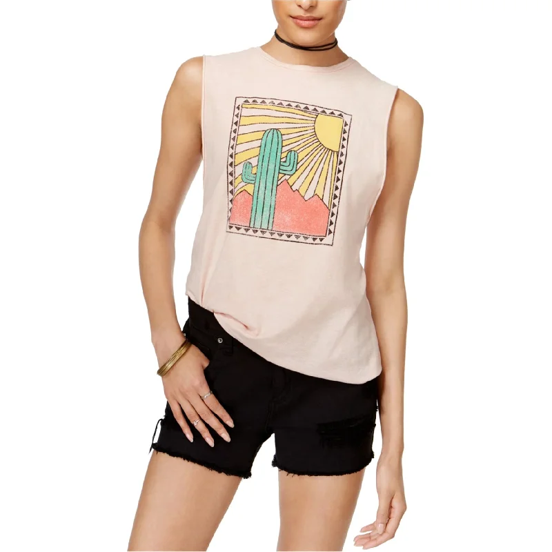 Project Social T Womens Cactus Tank Top, Pink, Medium Trendy Women's 