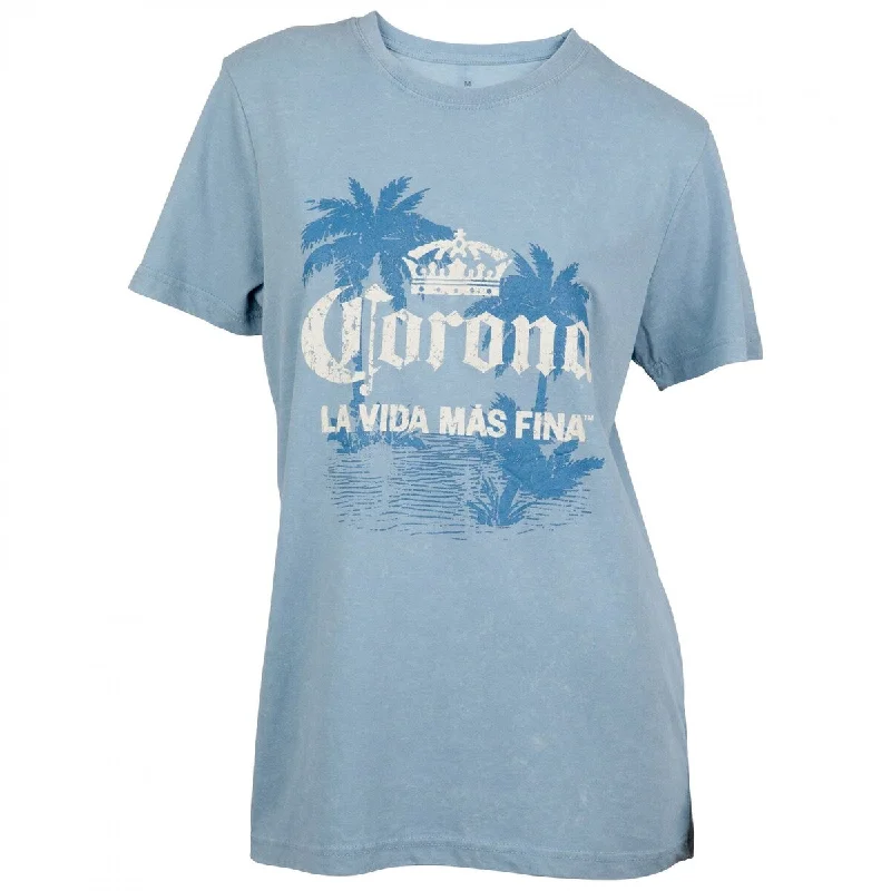 Corona Extra La Vida Mas Fina Womens Mineral Wash TShirt Confident Women's Power