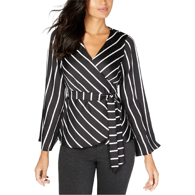 I-N-C Womens Striped Wrap Blouse Edgy Women's Punk