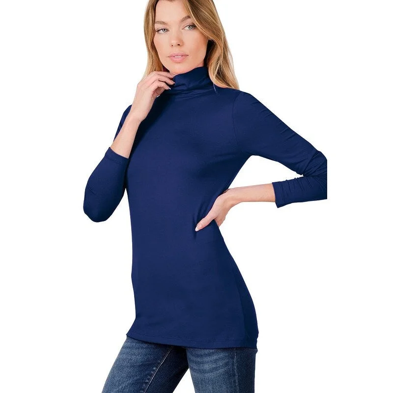 Niobe Clothing Womens Long Sleeve Turtle Neck Top Cozy Women's Sherpa - lined